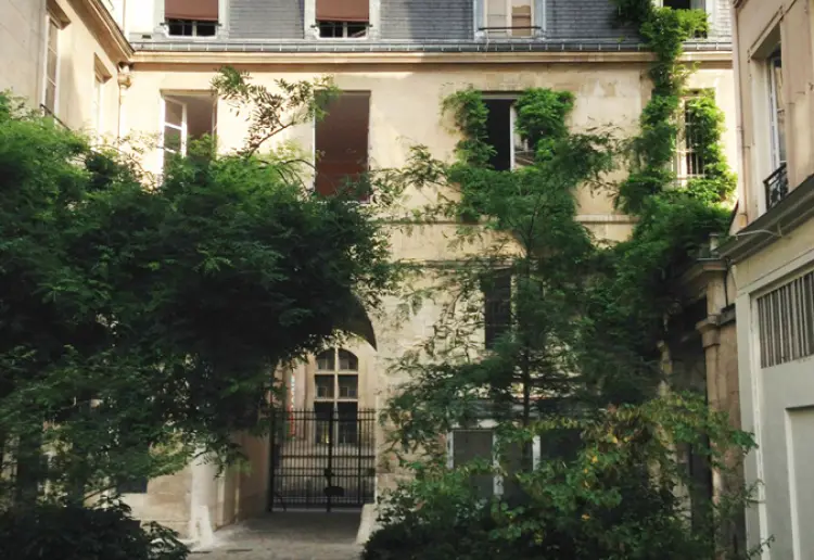 Minimalist art gallery in the Marais