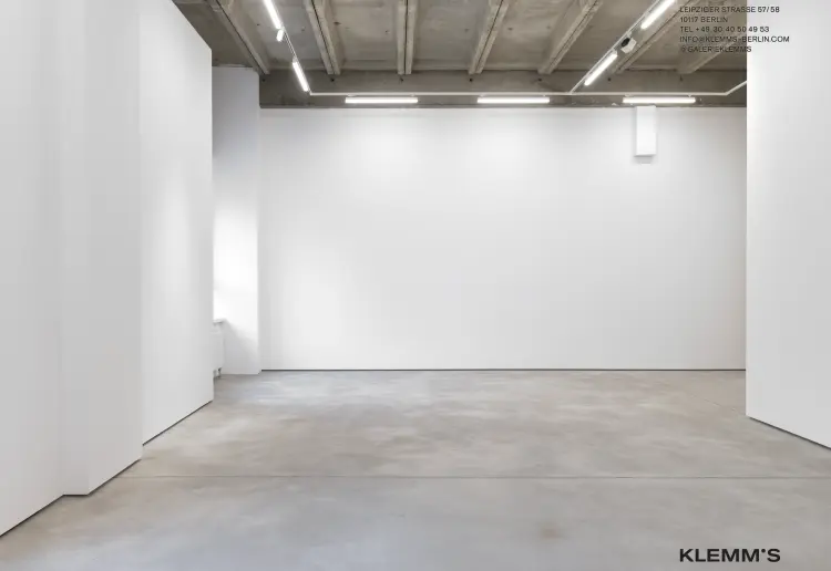 A gallery space with a ceiling height of approximately three meters.