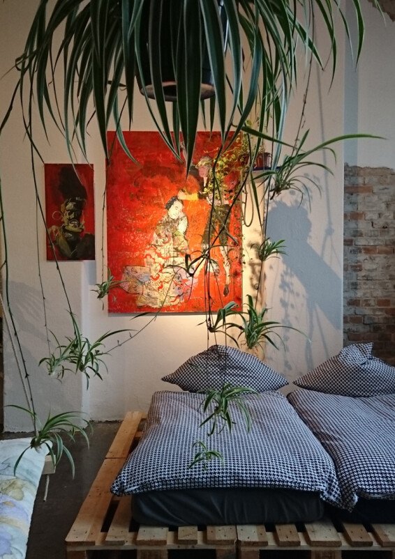 Colorful art studio