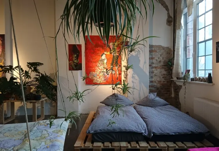 Colorful art studio
