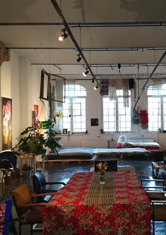 Colorful art studio