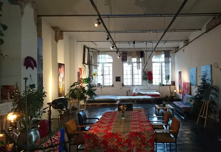 Colorful art studio
