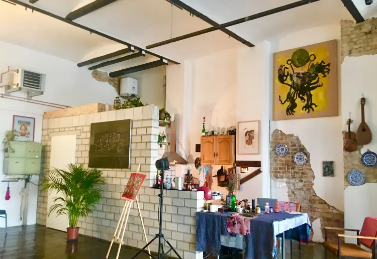 Colorful art studio