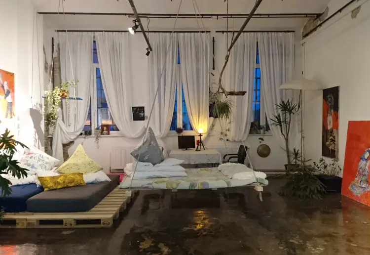 Colorful art studio