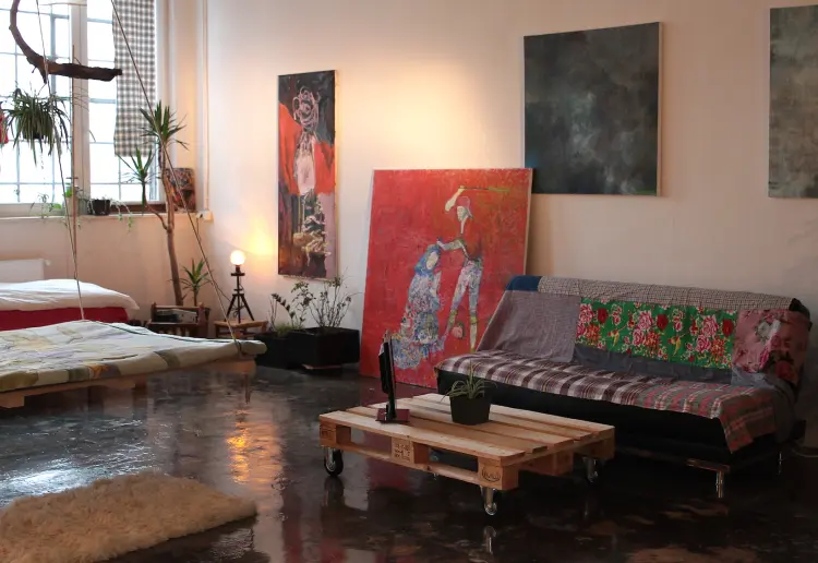 Colorful art studio