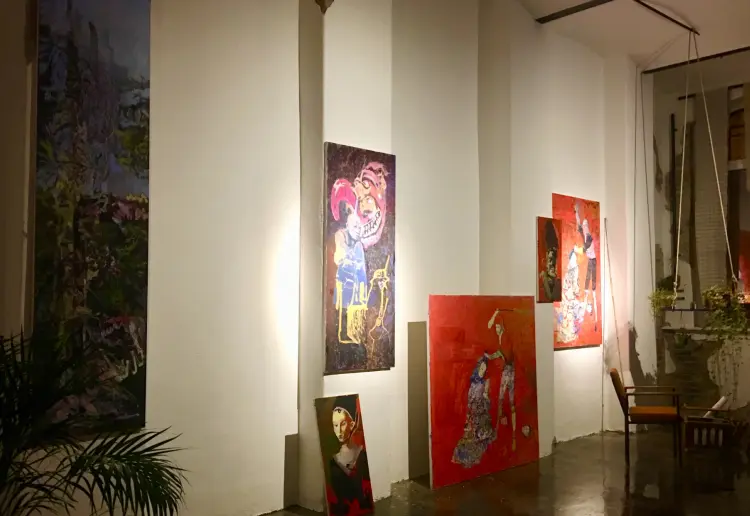 Colorful art studio