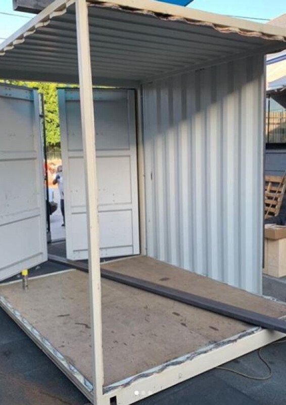 Stylish Upcycled Container in high traffic mall