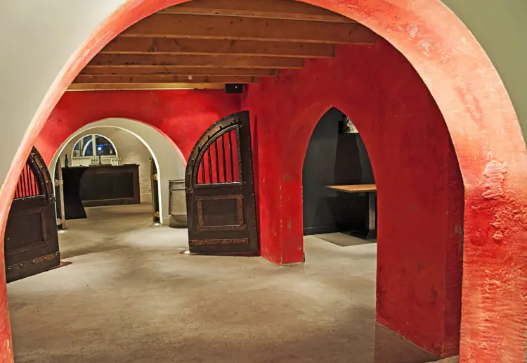 Black and red space in the city center