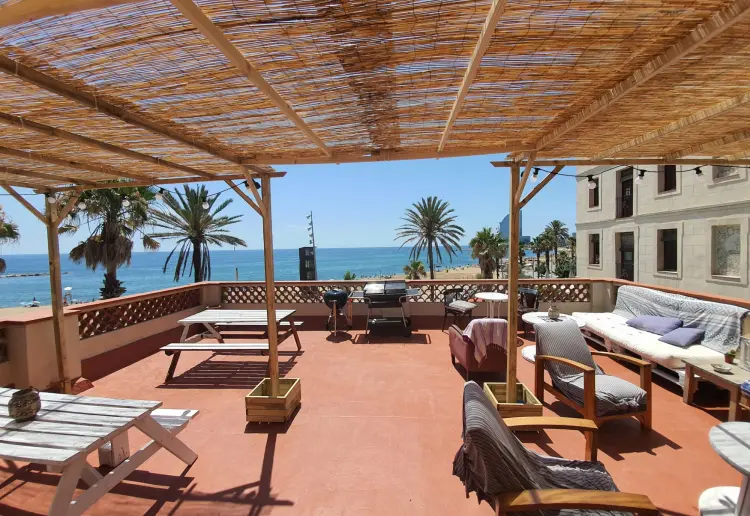 La terraza en la Barceloneta