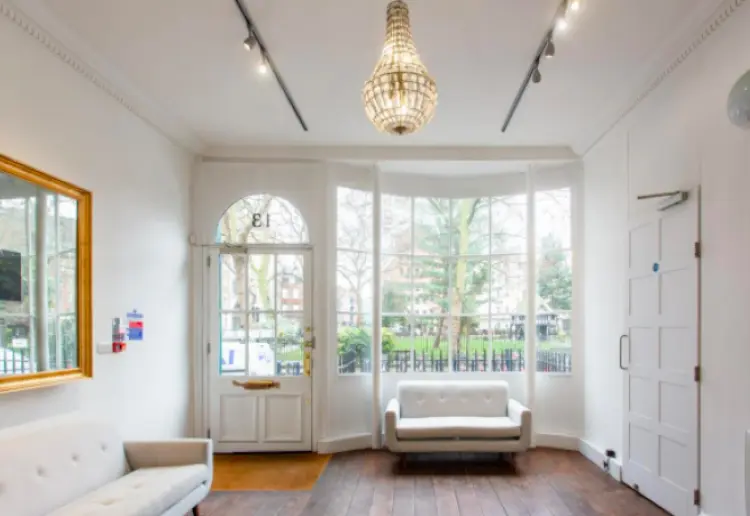 18th century townhouse in front of Soho Square