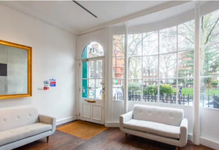 18th century townhouse in front of Soho Square