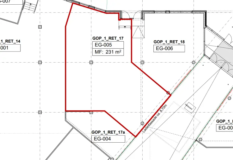 231 Quadratmeter im Erdgeschoss gelegen