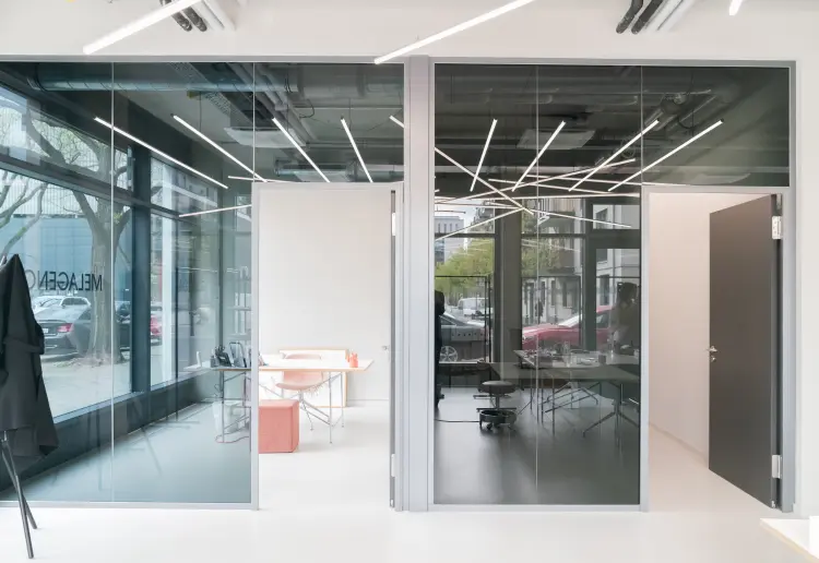Showroom with amazing light installation