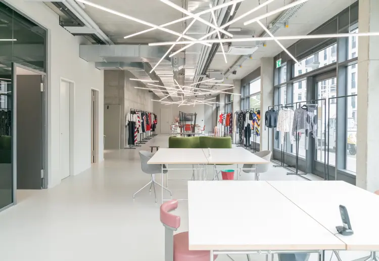 Showroom with amazing light installation