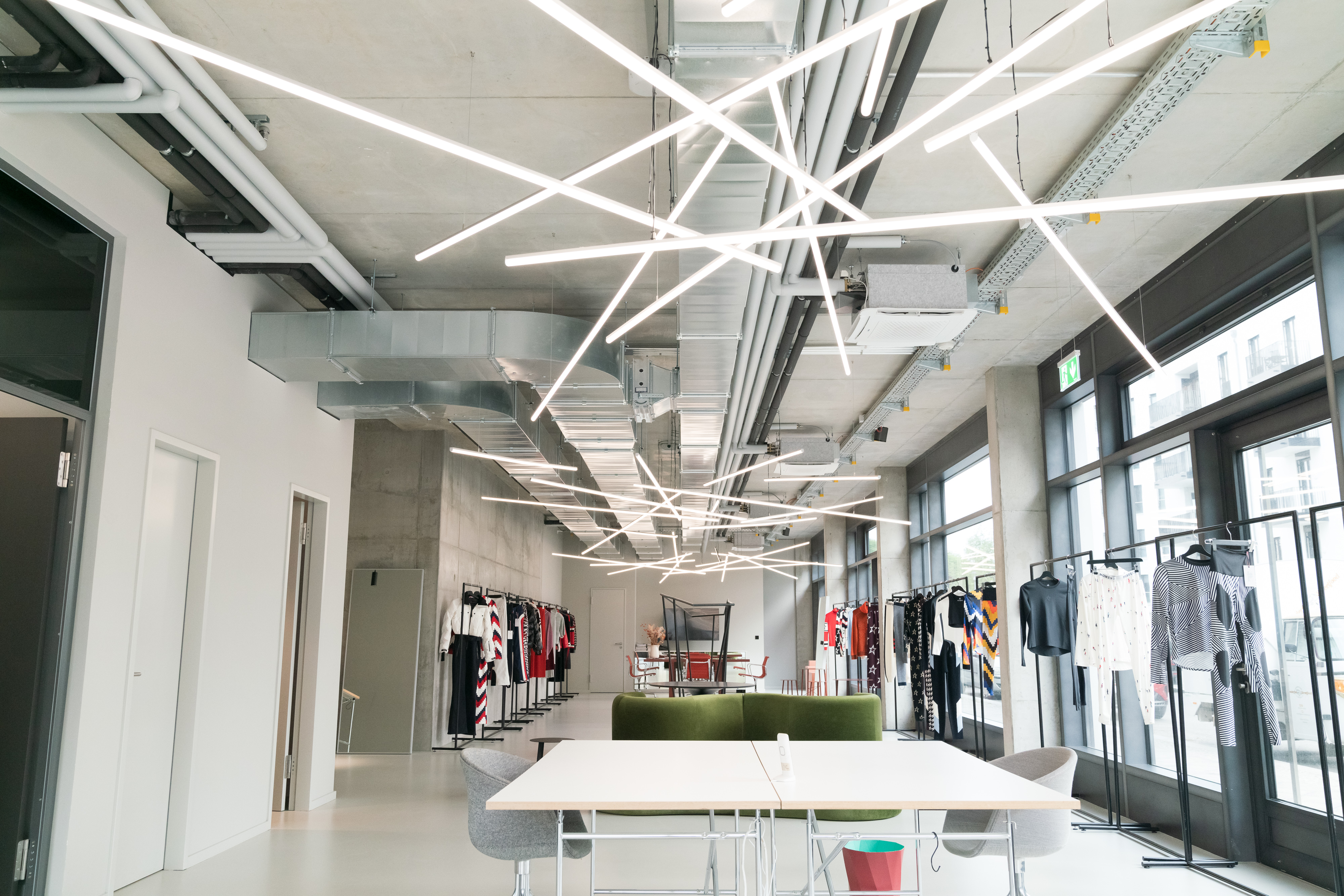 Showroom with amazing light installation