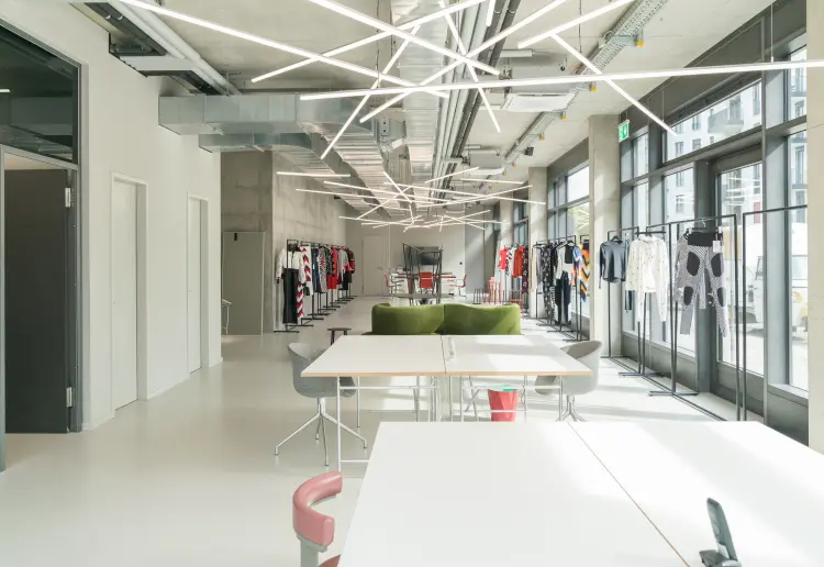 Showroom with amazing light installation