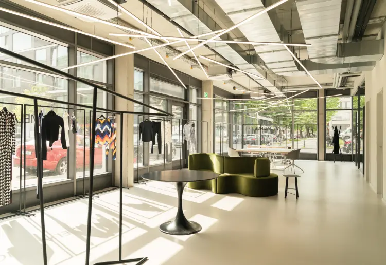 Showroom with amazing light installation
