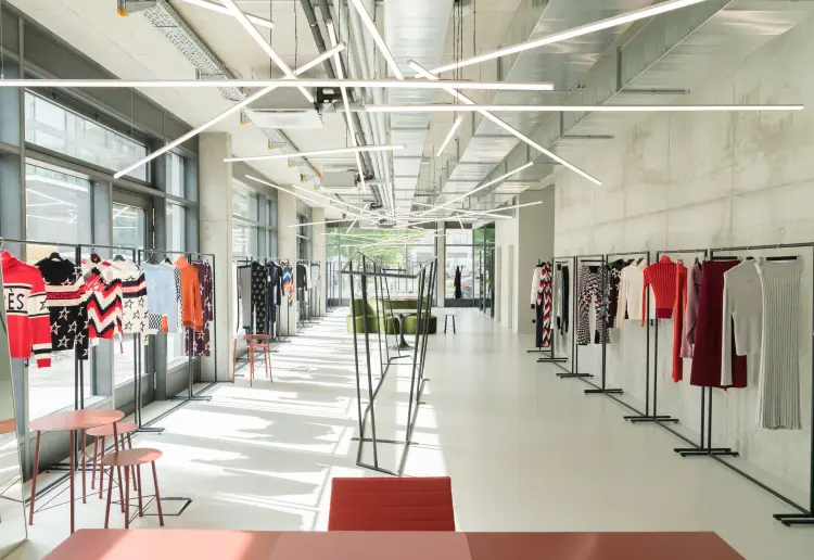 Showroom with amazing light installation