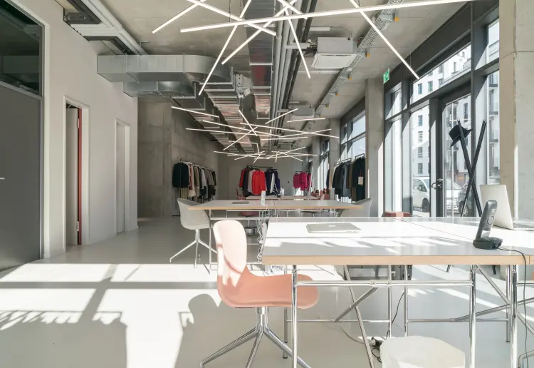 Showroom with amazing light installation