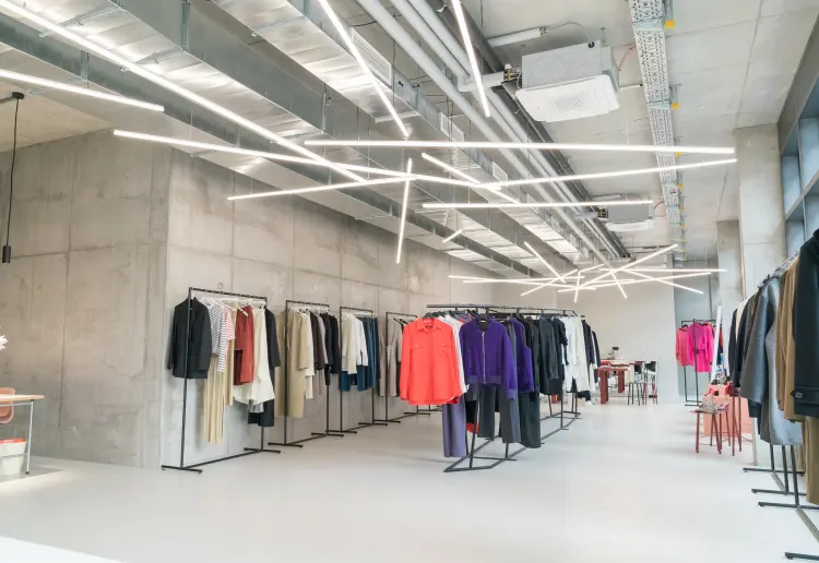Showroom with amazing light installation
