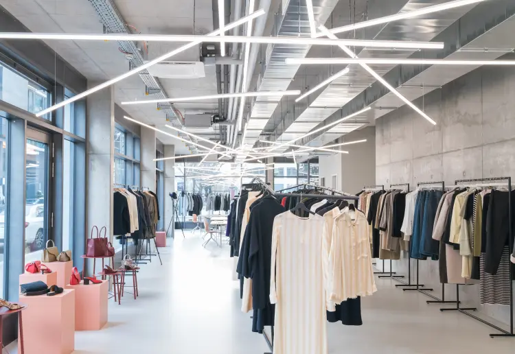 Showroom with amazing light installation