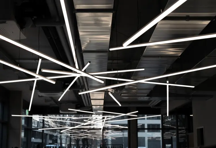 Showroom with amazing light installation