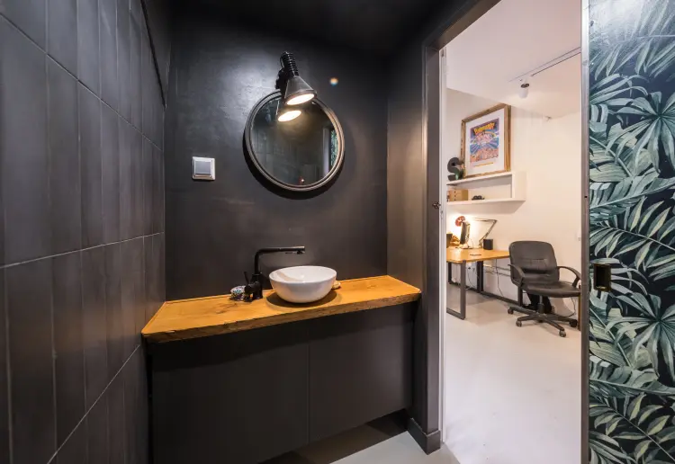 large windowed street level showroom with vintage vibe in barcelona city center