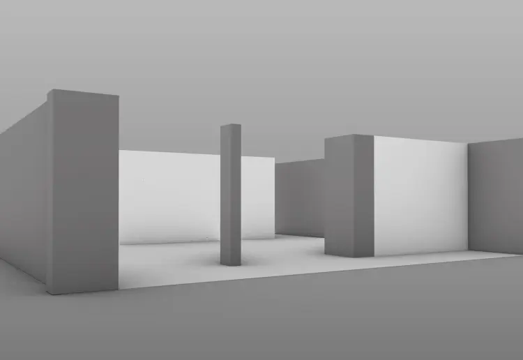 Modern brutalist space