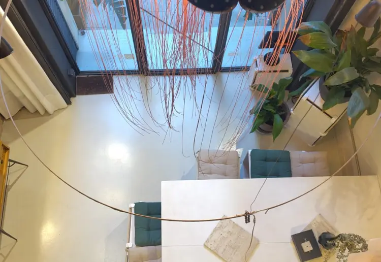 large windowed street level showroom with vintage vibe in barcelona city center