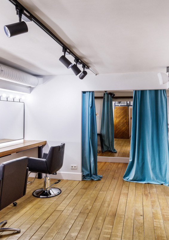 Bright open-concept space with natural light and vehicle access.