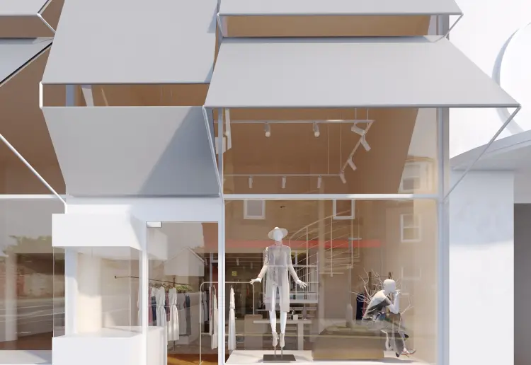 Das Studio Glück hat 50 QM mit 5 Meter Schaufensterfront