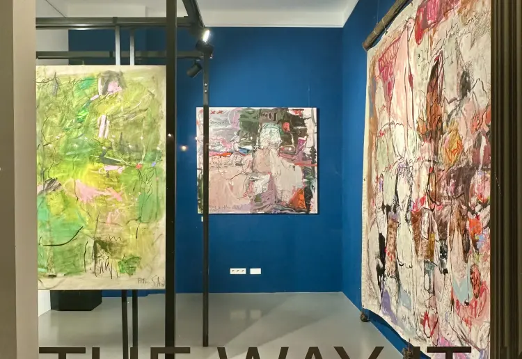 Beautiful gallery space with high walls