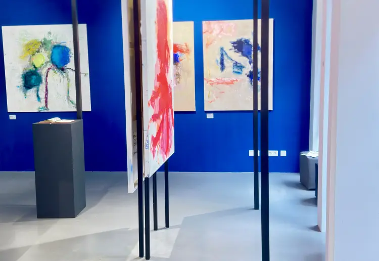 Beautiful gallery space with high walls