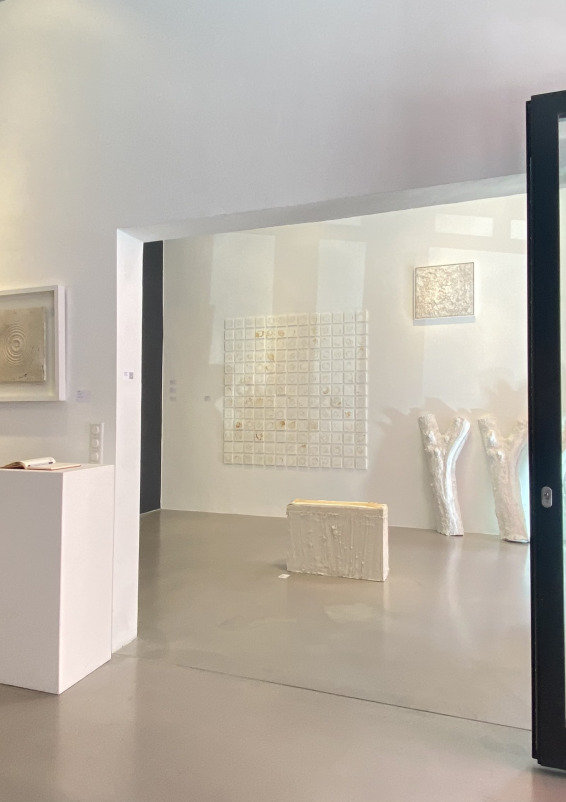 Beautiful gallery space with high walls