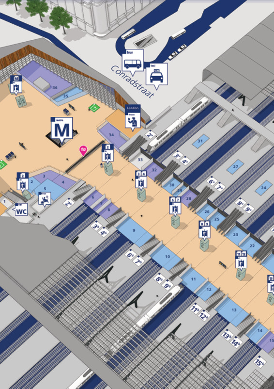 Espace pop-up à Rotterdam Central Station