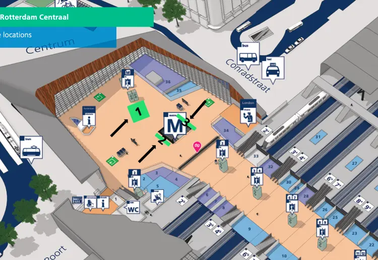 Pop-up space at Rotterdam Central Station