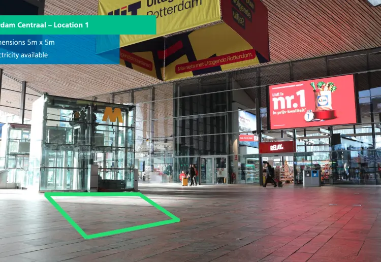 Pop-up space at Rotterdam Central Station