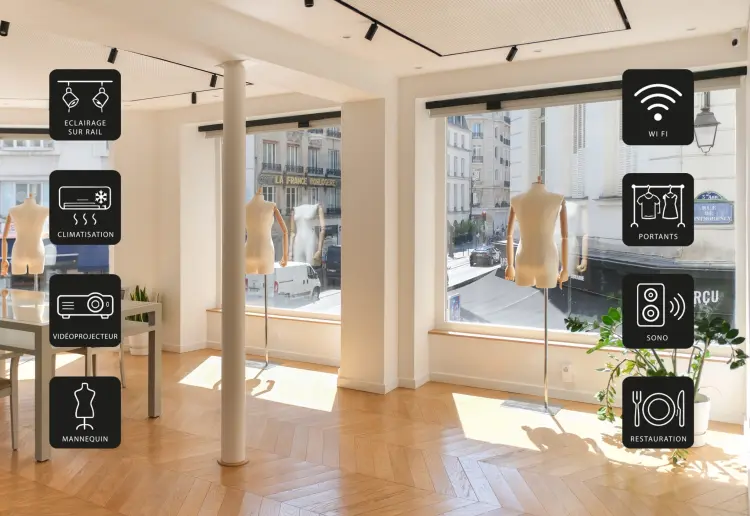 Air-Conditioned Boutique/Showroom in the Marais – 110 sqm