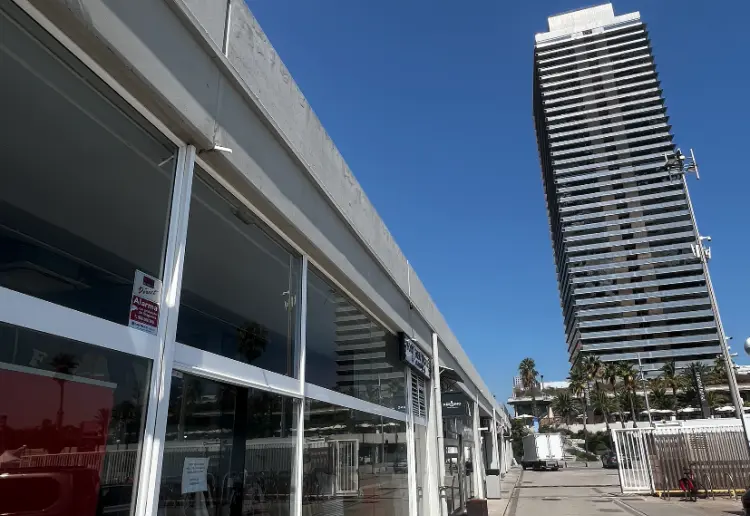 Showroom with amazing natural light and views of the marina