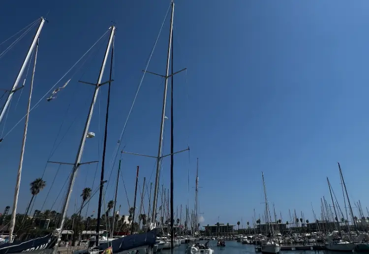 Showroom with amazing natural light and views of the marina